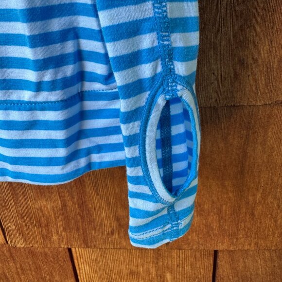 NEW GAP FIT Black/White/Blue Stripe Long Sleeve Stretch Hoodies Women's X-Large - Picture 14 of 16